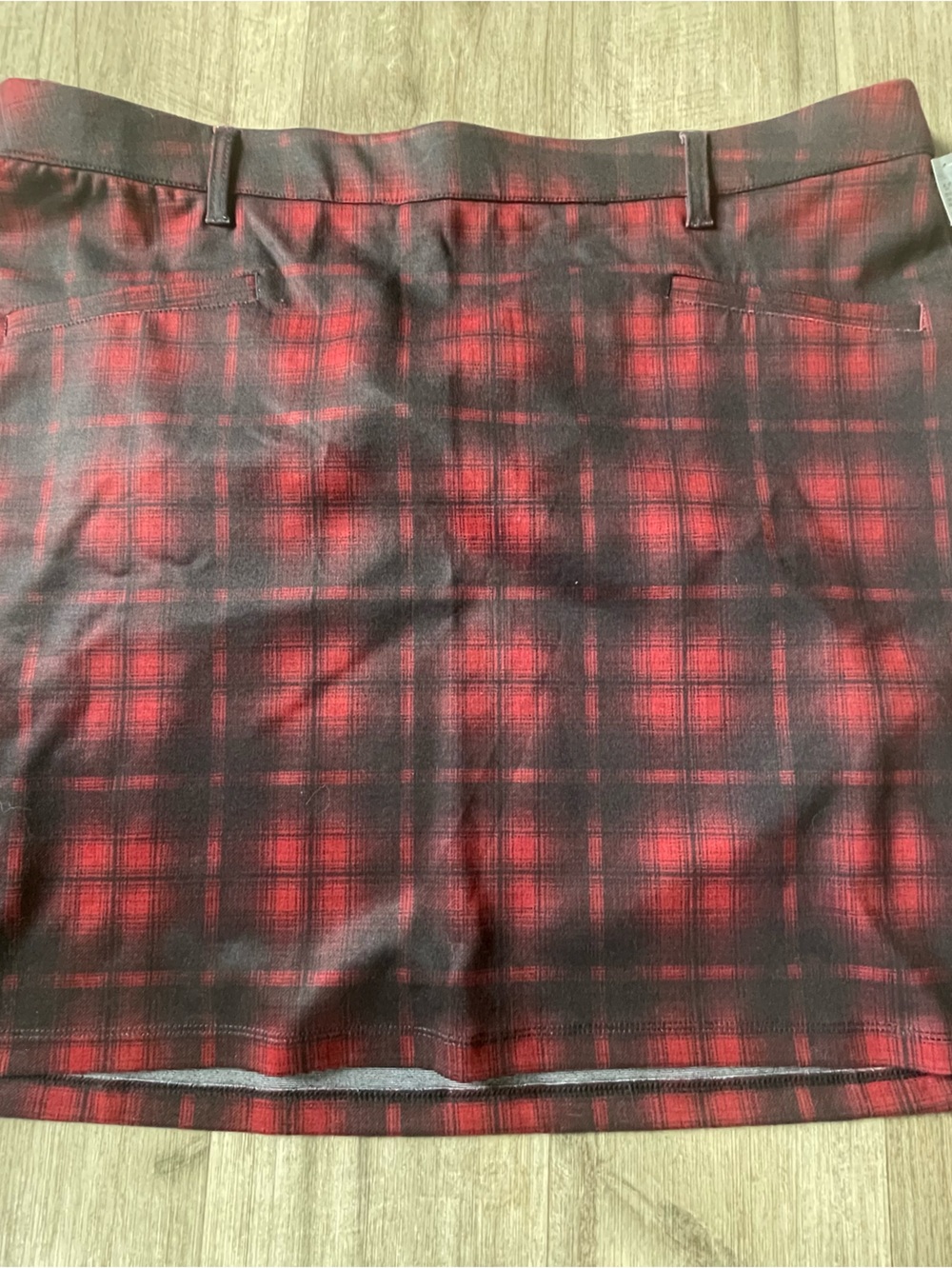 Maurices Red and Black Plaid Skirt